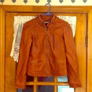Burnt orange leather jacket